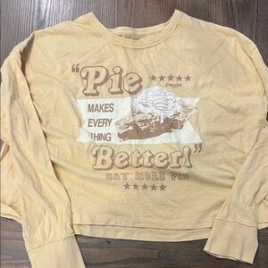 Aerie Mustard Long Sleeve Top; Cropped